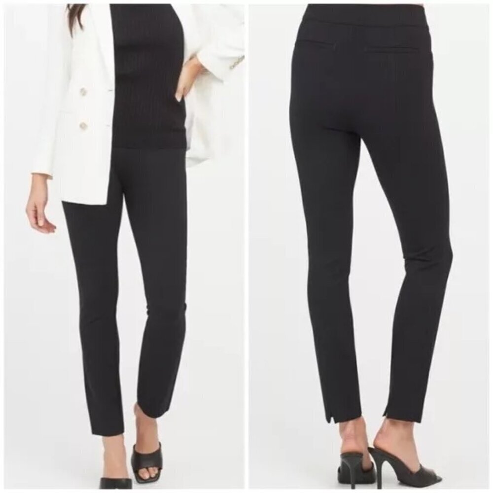 Spanx The Perfect Pant Ankle Slant Pocket Backseam Skinny Black size XS
